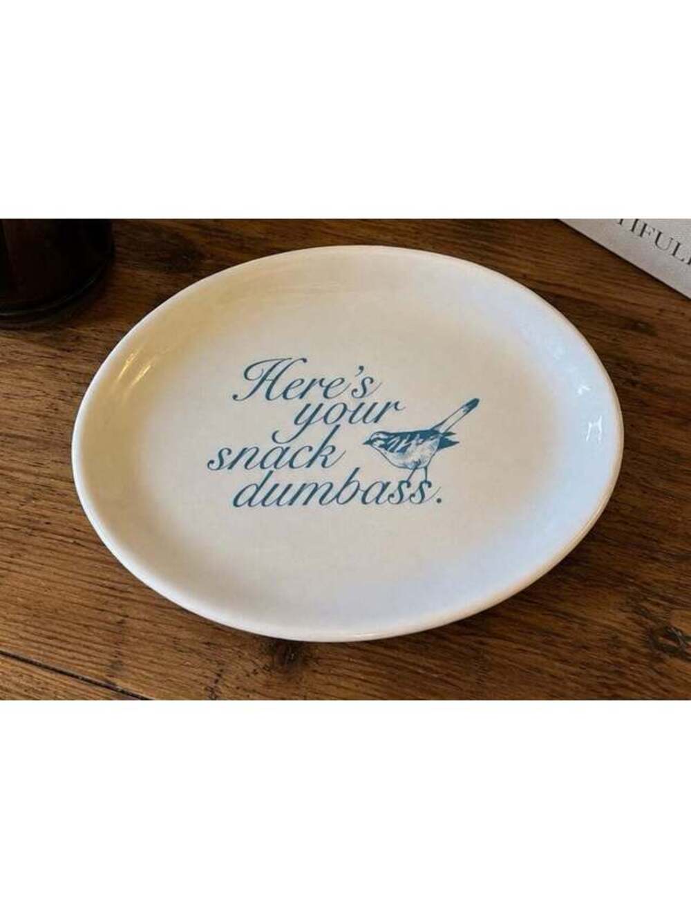 Fishs Eddy Jason Oranzo Good Morning A**hole Mug Here’s your snack dumba** plate